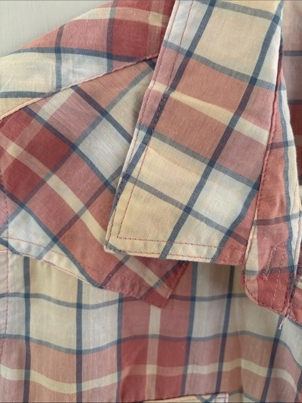 Wrangler Wrancher red plaid short sleeve button down western shirt Size XL - Picture 3 of 7
